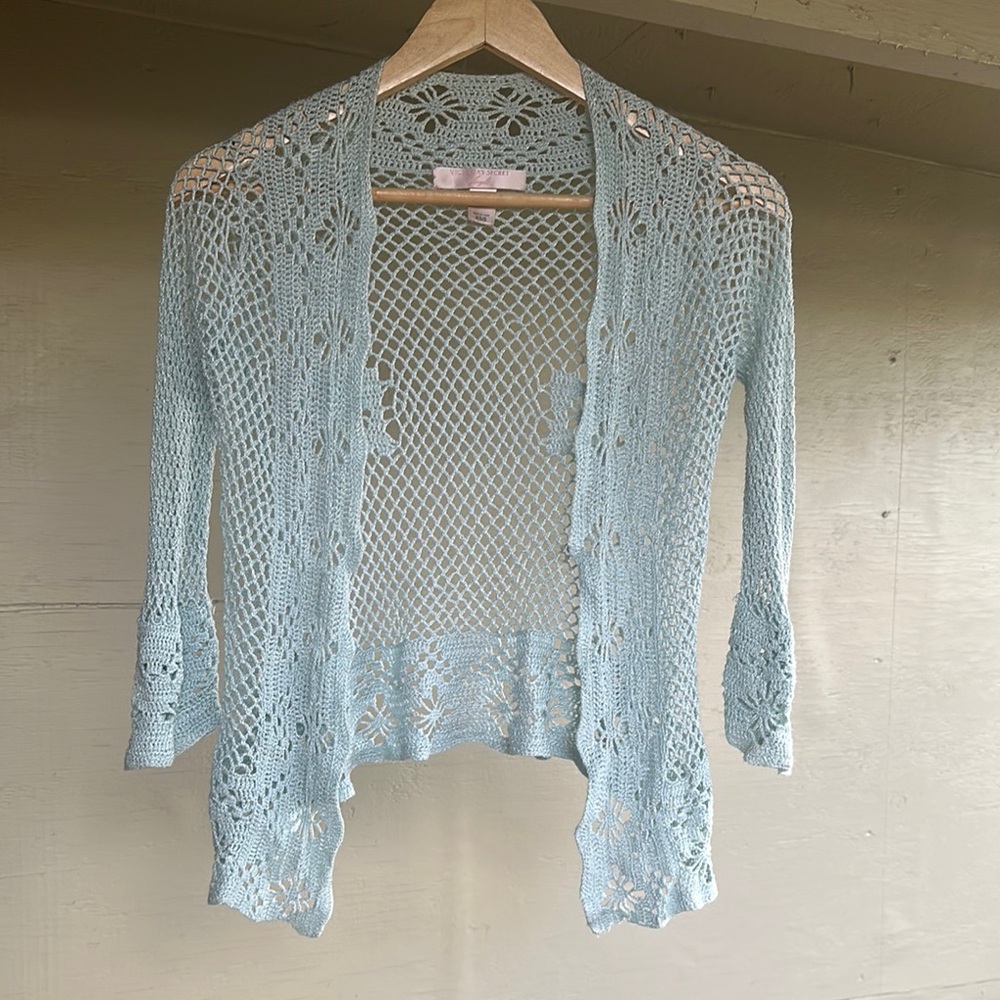 Victorias Secret Angels- Light Blue Open Knit Cardigan